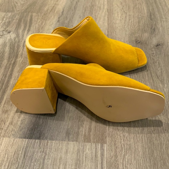 Chalk Studio Shoes Mustard Yellow Block Heels Size 65 Poshmark